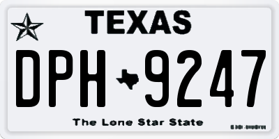 TX license plate DPH9247