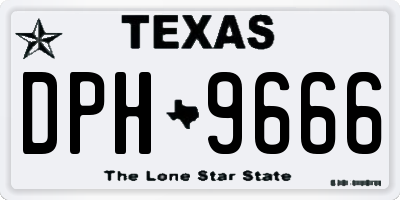 TX license plate DPH9666