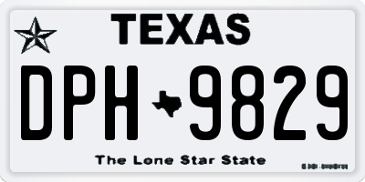 TX license plate DPH9829