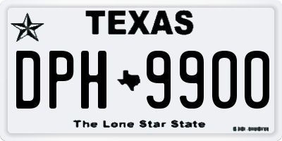 TX license plate DPH9900