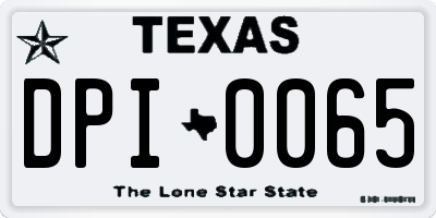 TX license plate DPI0065
