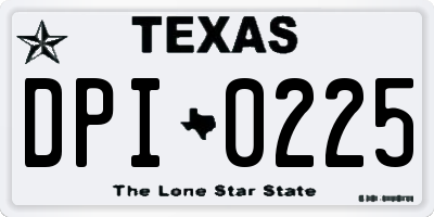 TX license plate DPI0225