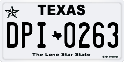 TX license plate DPI0263