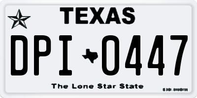 TX license plate DPI0447