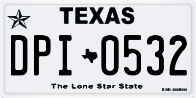 TX license plate DPI0532