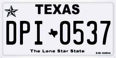 TX license plate DPI0537