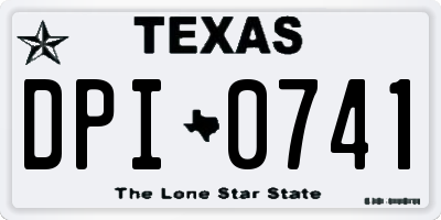 TX license plate DPI0741