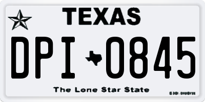 TX license plate DPI0845
