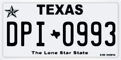 TX license plate DPI0993