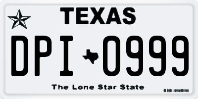 TX license plate DPI0999