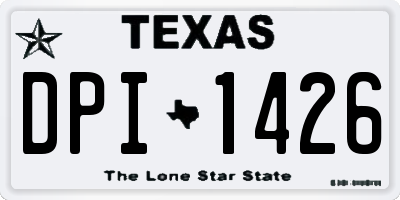 TX license plate DPI1426