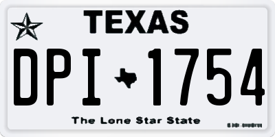 TX license plate DPI1754