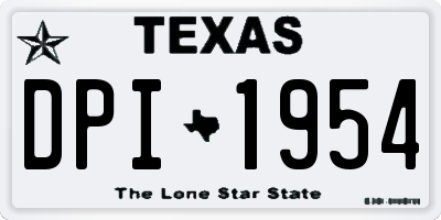 TX license plate DPI1954