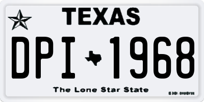 TX license plate DPI1968