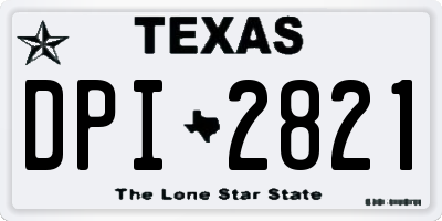 TX license plate DPI2821