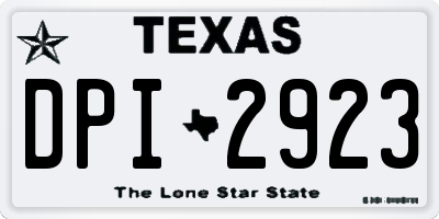 TX license plate DPI2923