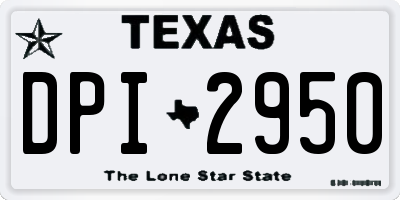 TX license plate DPI2950