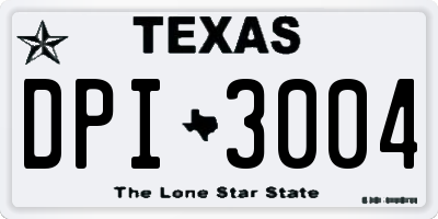 TX license plate DPI3004
