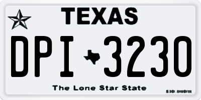 TX license plate DPI3230