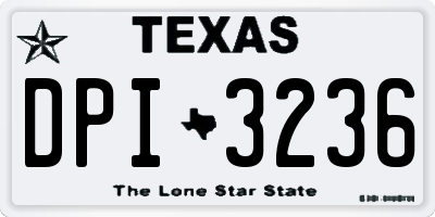 TX license plate DPI3236