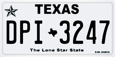 TX license plate DPI3247