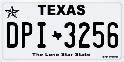 TX license plate DPI3256