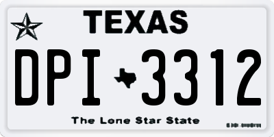 TX license plate DPI3312