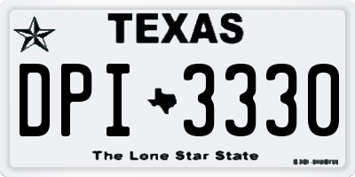 TX license plate DPI3330