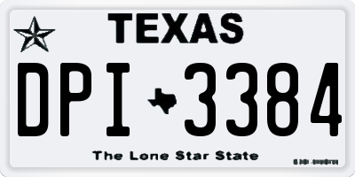 TX license plate DPI3384