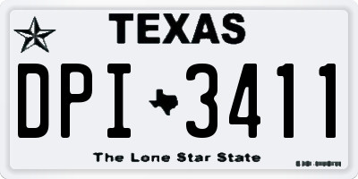 TX license plate DPI3411