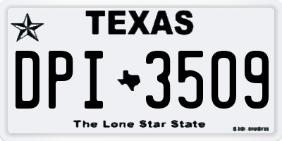 TX license plate DPI3509