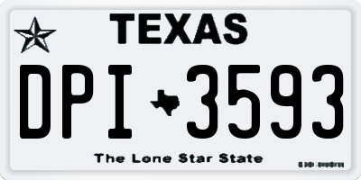 TX license plate DPI3593