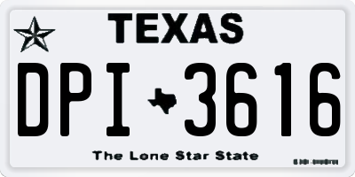 TX license plate DPI3616