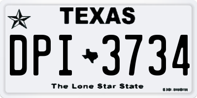 TX license plate DPI3734