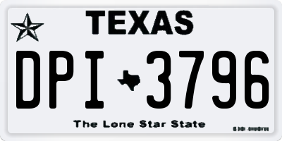 TX license plate DPI3796