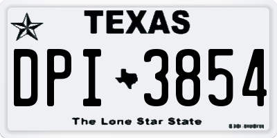 TX license plate DPI3854