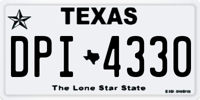 TX license plate DPI4330