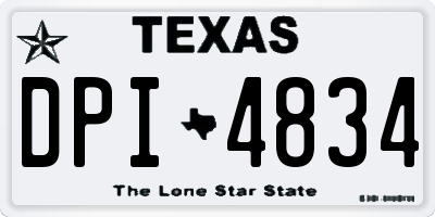 TX license plate DPI4834