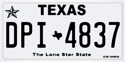 TX license plate DPI4837