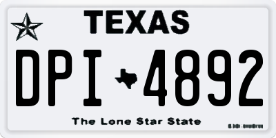 TX license plate DPI4892