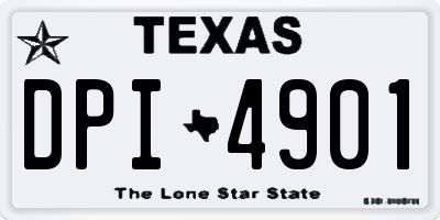 TX license plate DPI4901