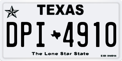 TX license plate DPI4910