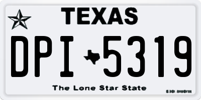 TX license plate DPI5319