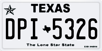 TX license plate DPI5326