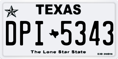 TX license plate DPI5343