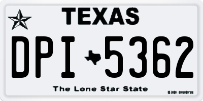 TX license plate DPI5362
