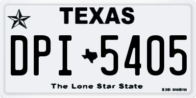 TX license plate DPI5405