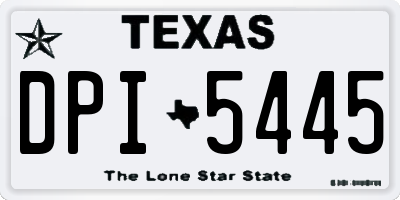 TX license plate DPI5445