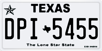 TX license plate DPI5455