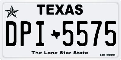 TX license plate DPI5575